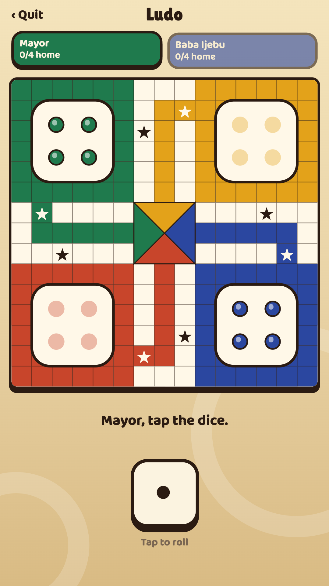 Ludo board in Naija Classic Games